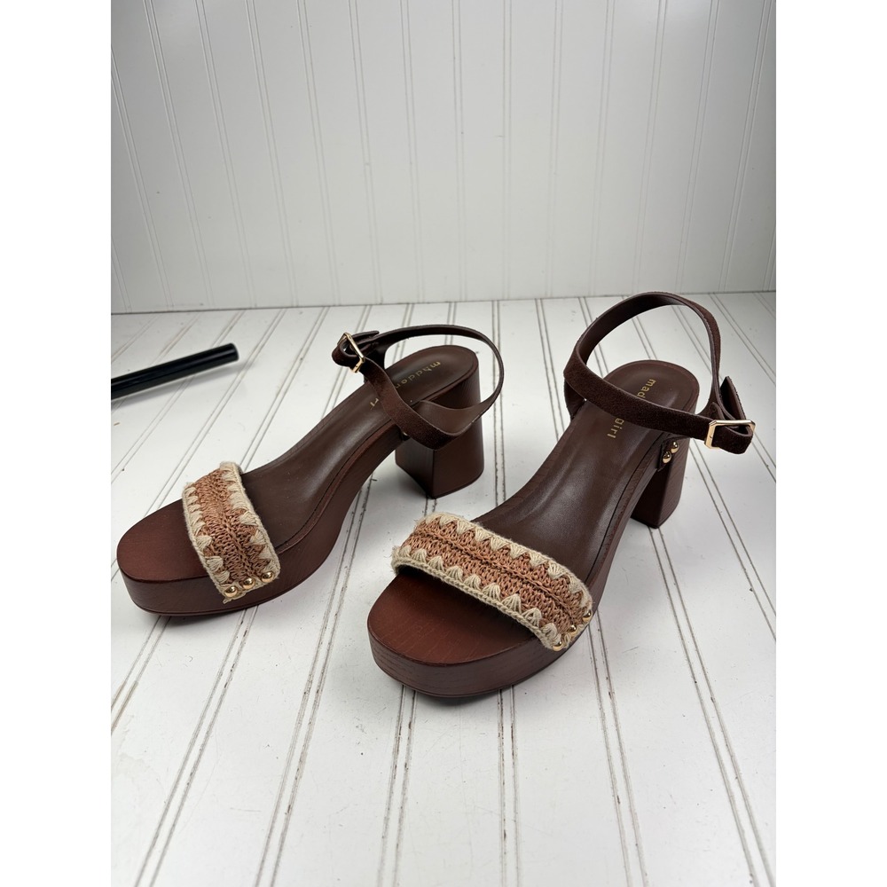 Madden Girl Vintage Y2K Boho Brown Woven Platform Sandals Women's Size 9.5 - Picture 2 of 10